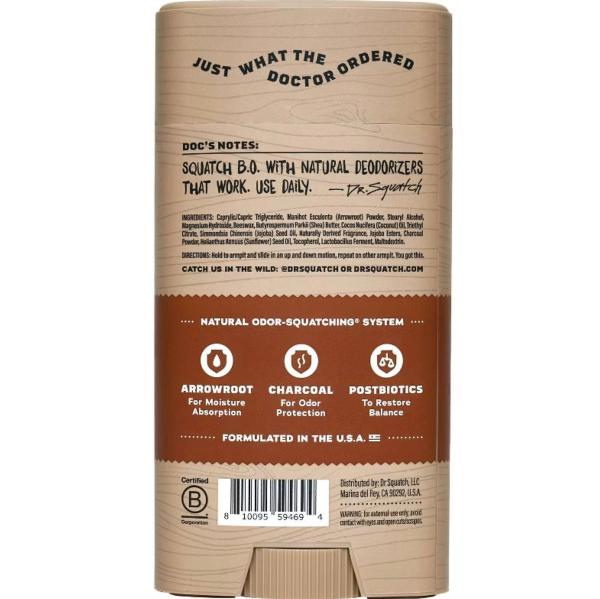 Dr. Squatch Wood Barrel Bourbon Deodorant