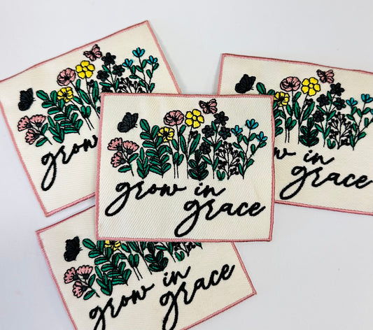 Grow In Grace Embroidered Patch