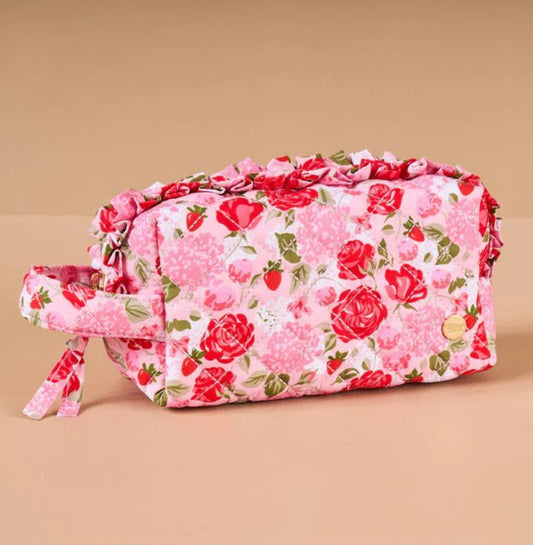 Essentials Quilted Cosmetic Pouch- Rose Garden