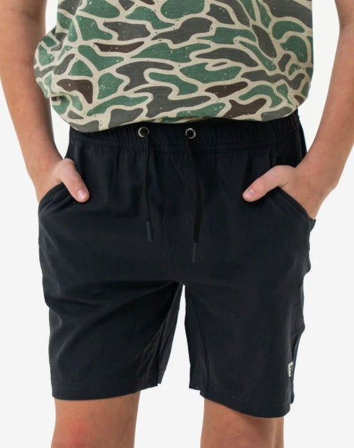 Retro Heather Black Shorts