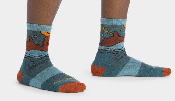 Celeste Micro Crew Teal Hiking Socks