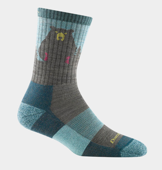 Women’s Hiking Micro Crew- Bear Town Aqua