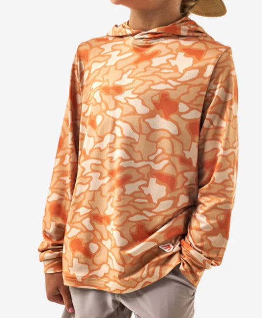 Orange Texas Camo Performance Youth Hoodie