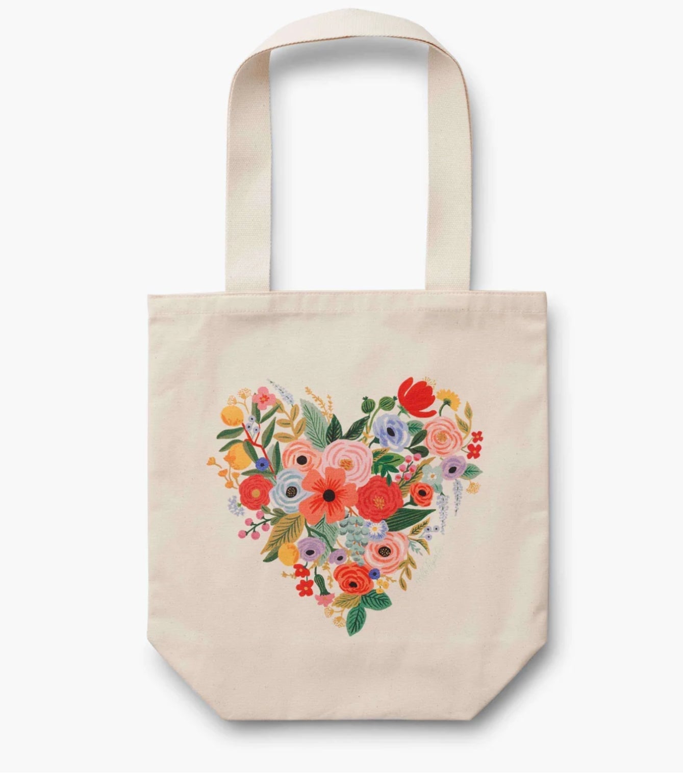 Floral Heart Canvas Tote Bag