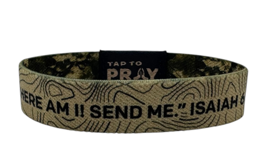 Tap to Pray Wristbands- Valor Camo & Isaiah 6:8