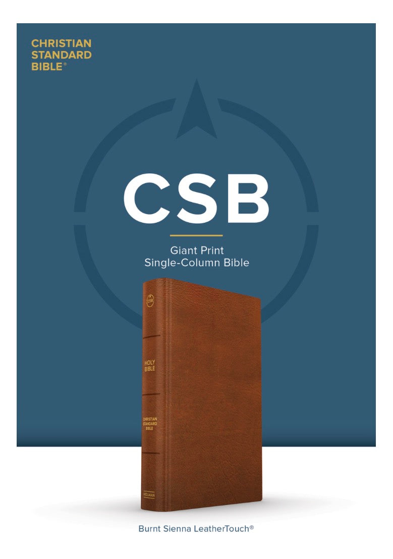 CSB Giant Print Single-Column Bible | Burnt Sienna LeatherTouch