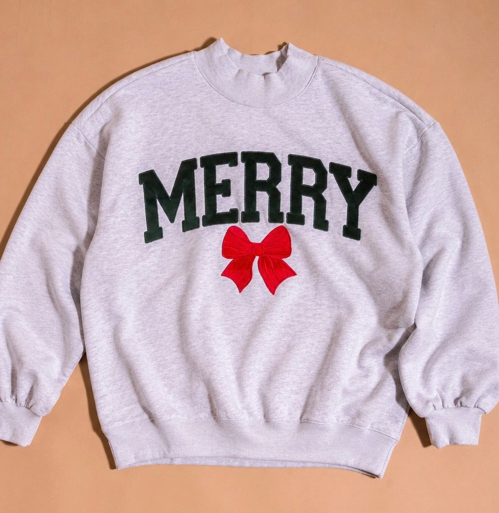 Merry Bow Mockneck Sweatshirt