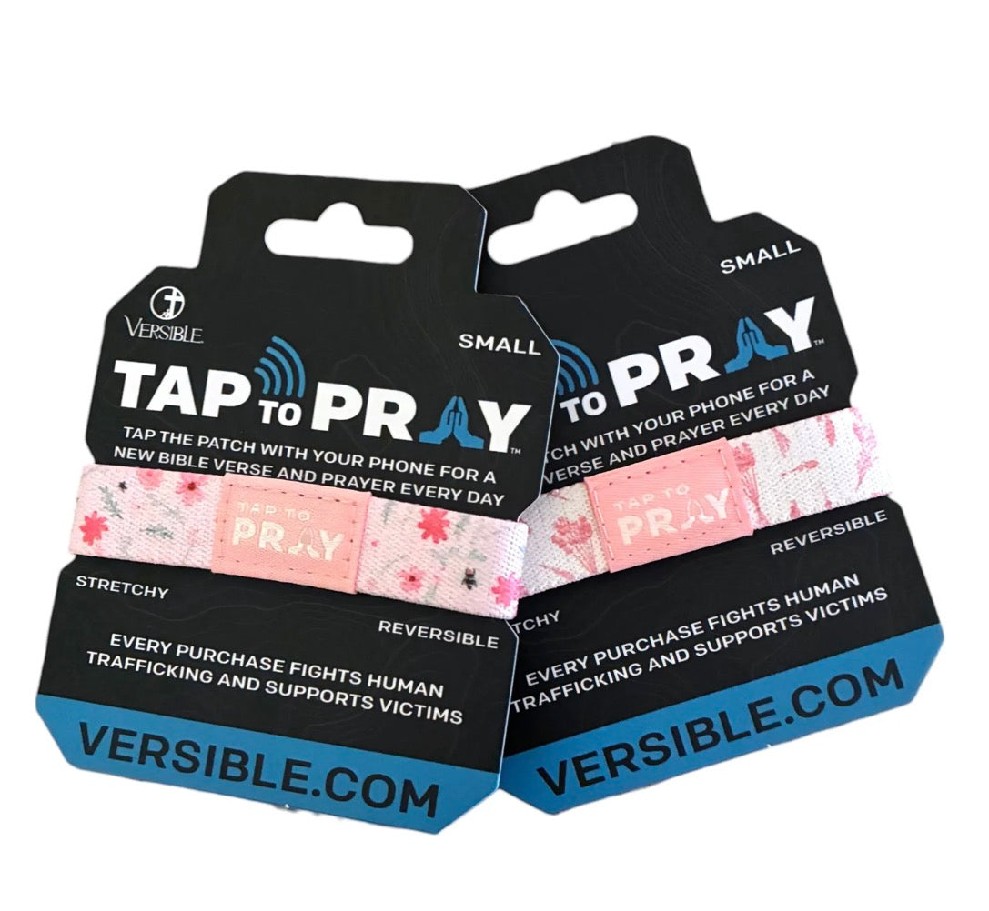 Tap To Pray Wristband: Pink Meadows