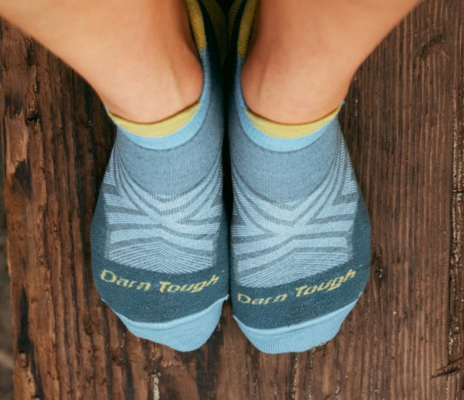 Women's Teal No Show Tab Running Socks