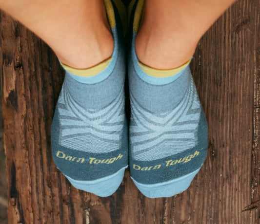 Women's Teal No Show Tab Running Socks