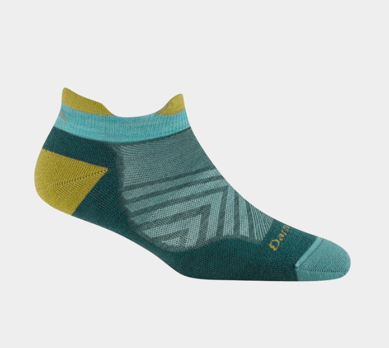 Women's Teal No Show Tab Running Socks