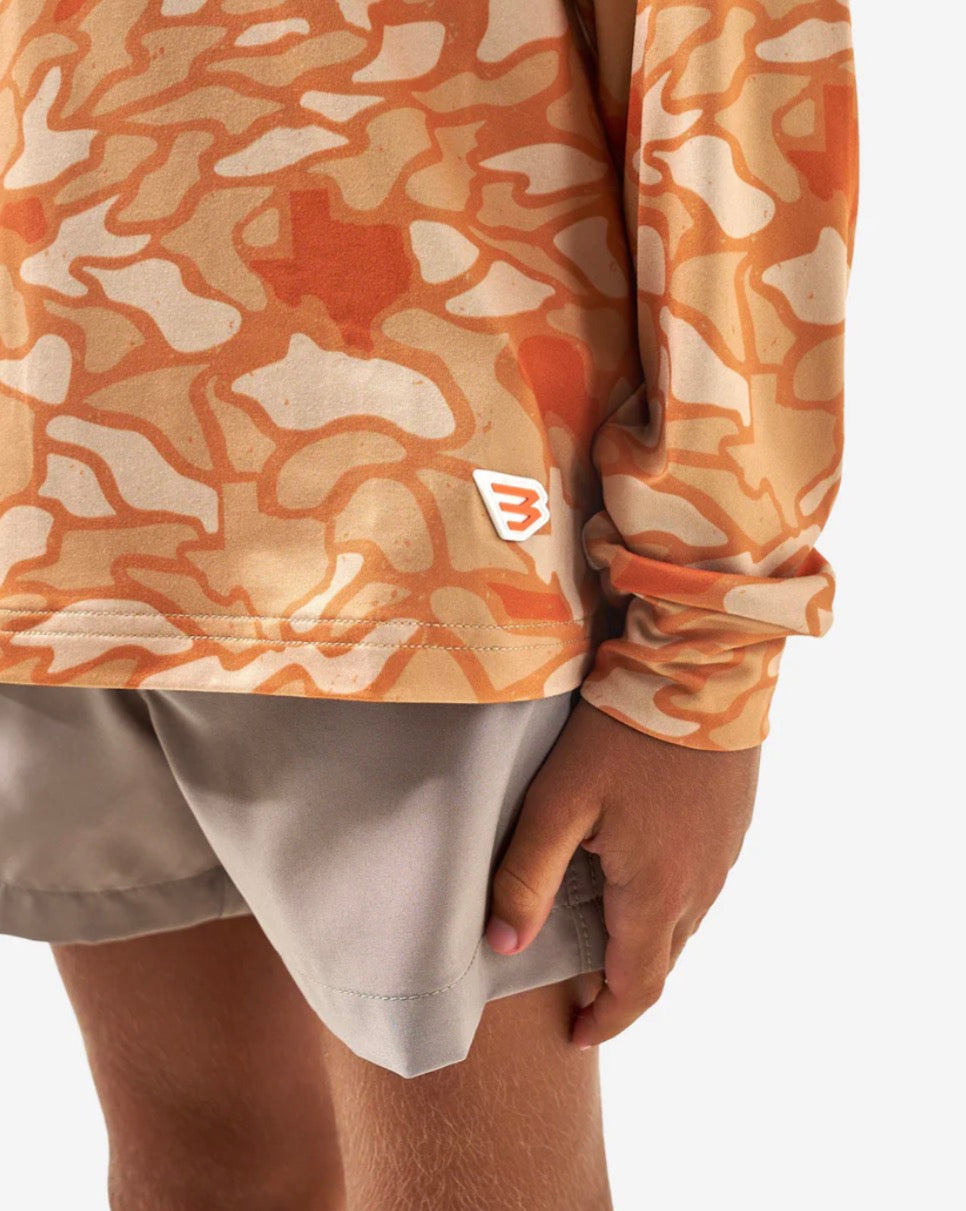 Orange Texas Camo Performance Youth Hoodie