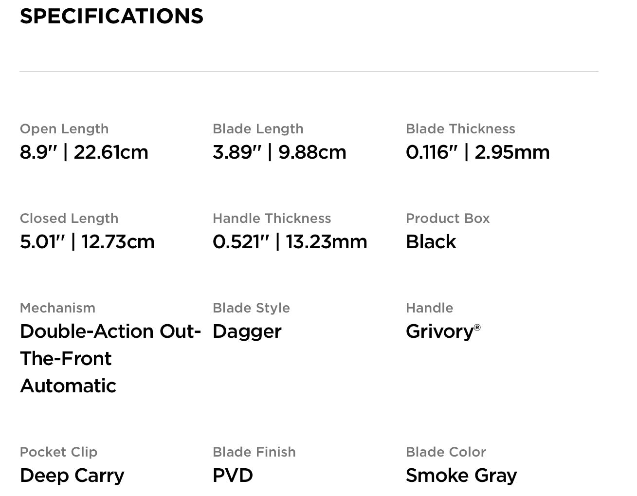 Claymore OTF Black Dagger