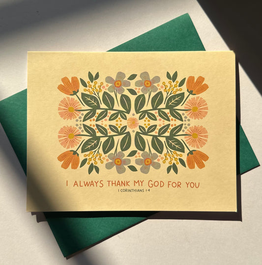 Greeting Card | 1 Corintians 1:4