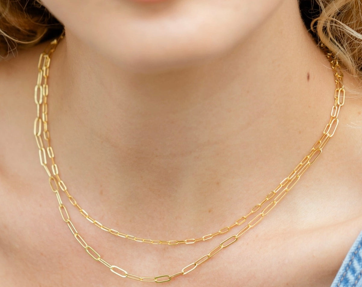 Double Layer Paperclip Necklace