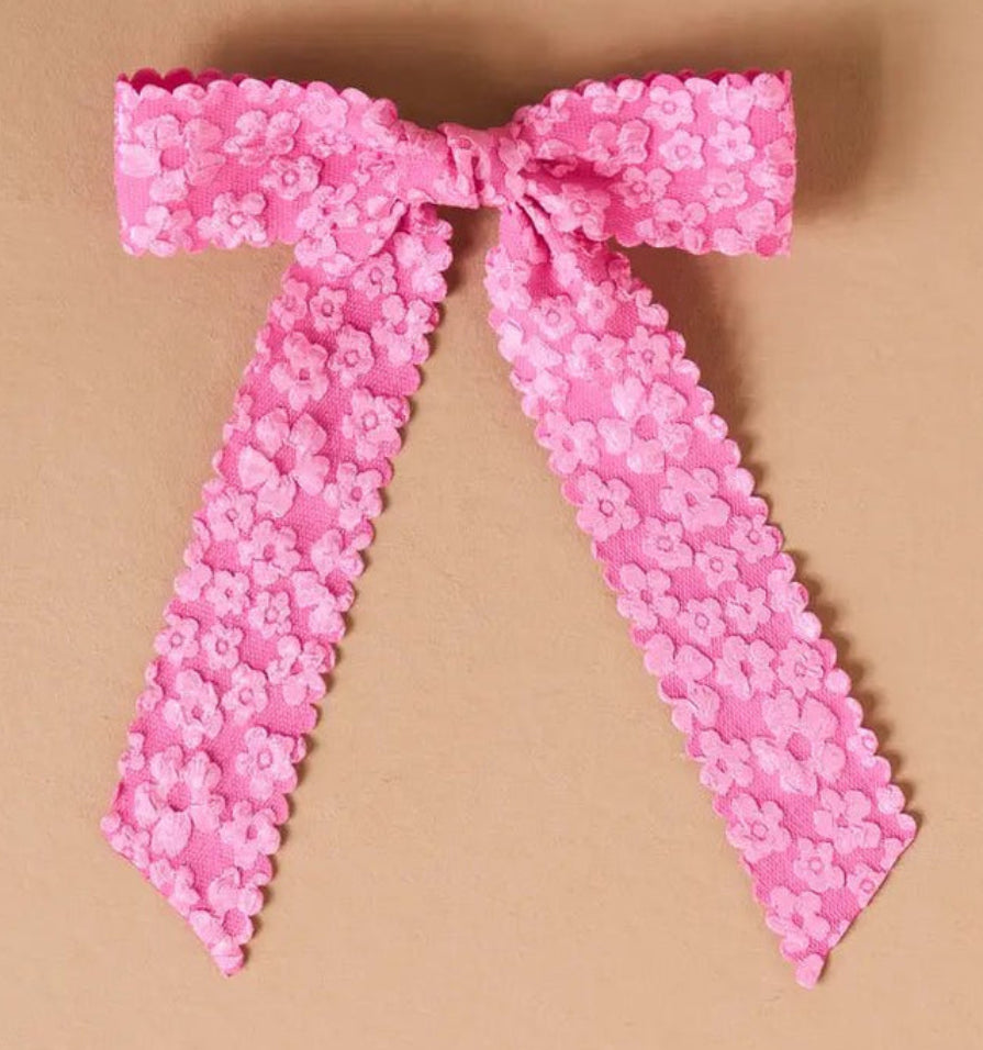 Flower Scallop Hair Bow