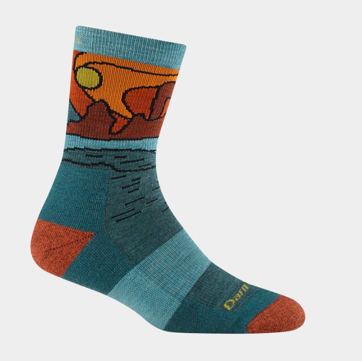Celeste Micro Crew Teal Hiking Socks