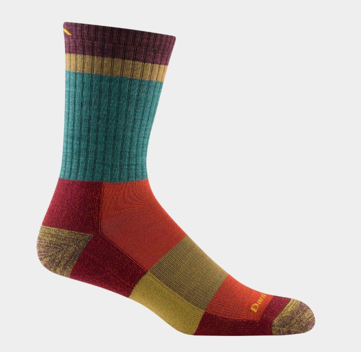 Heady Teal Stripe Micro Crew Hiking Socks