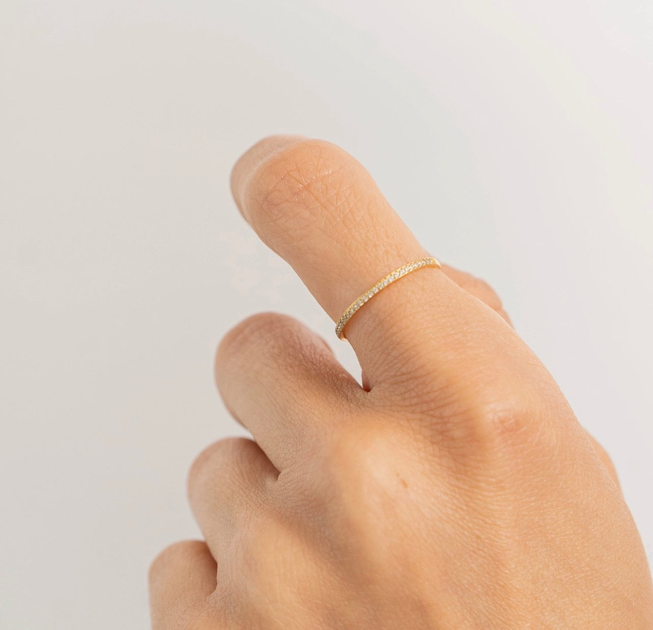 Gold Dainty Diamond Ring Band