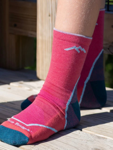 Kids Light Hiker Micro Crew Raspberry Socks