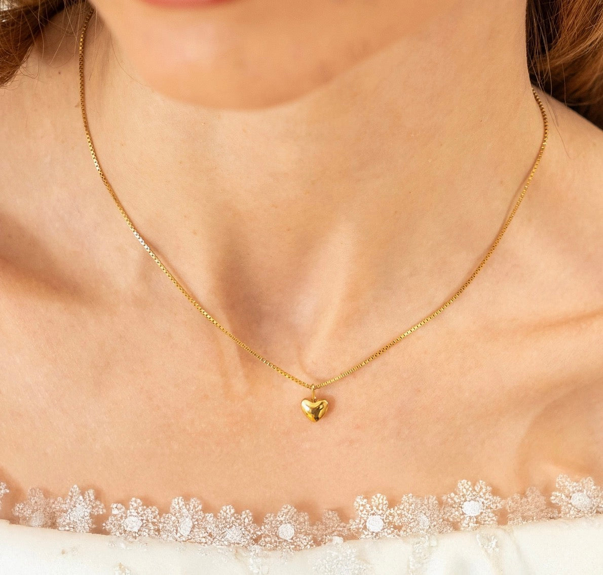 Dainty Puffy Heart Necklace