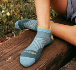 Women's Teal No Show Tab Running Socks