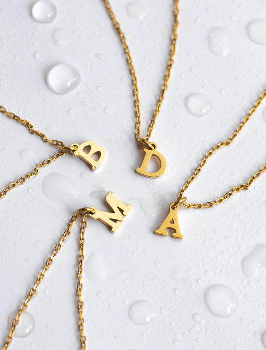 Waterproof Dainty Initial Necklace