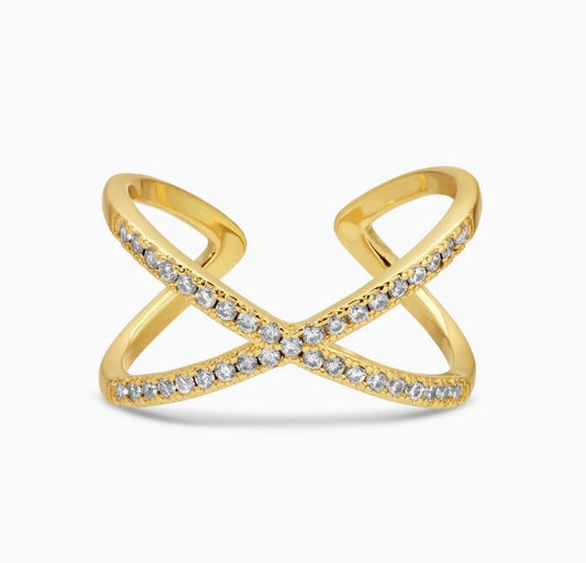 Criss Cross Pave Ring