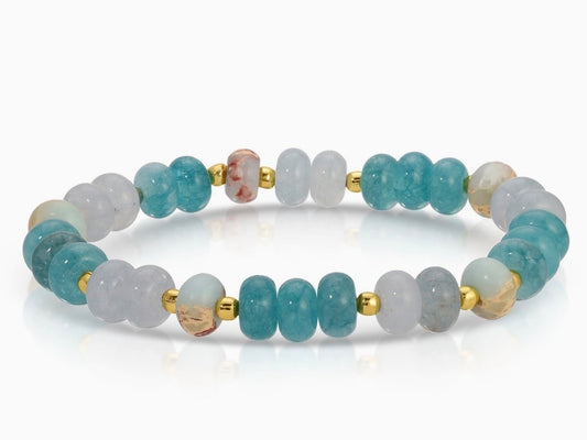 Aqua Beaded Stone Bracelet