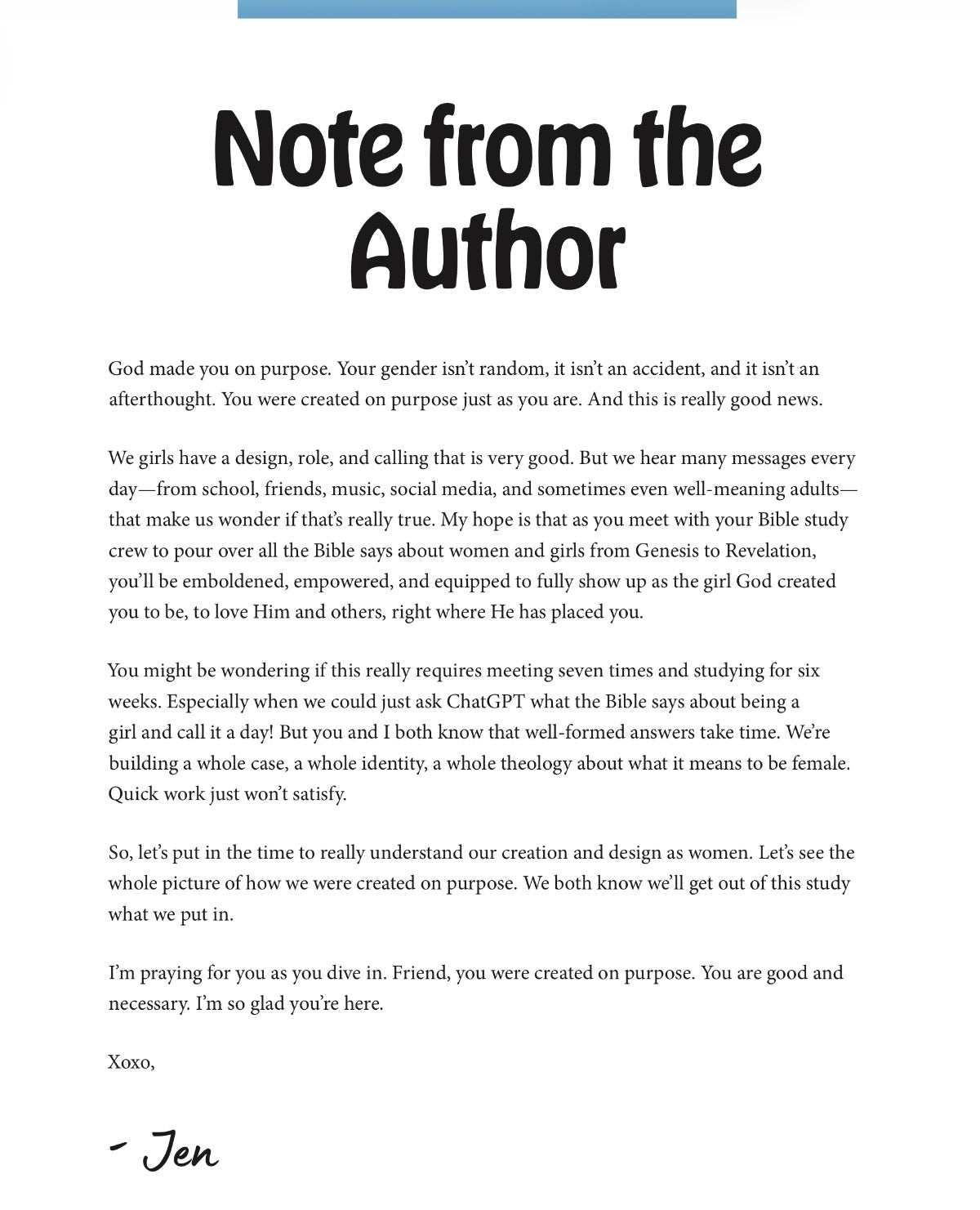 Created on Purpose Teen Bible Study