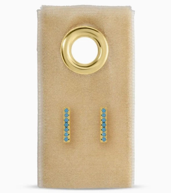 Light Blue Pavé Earrings