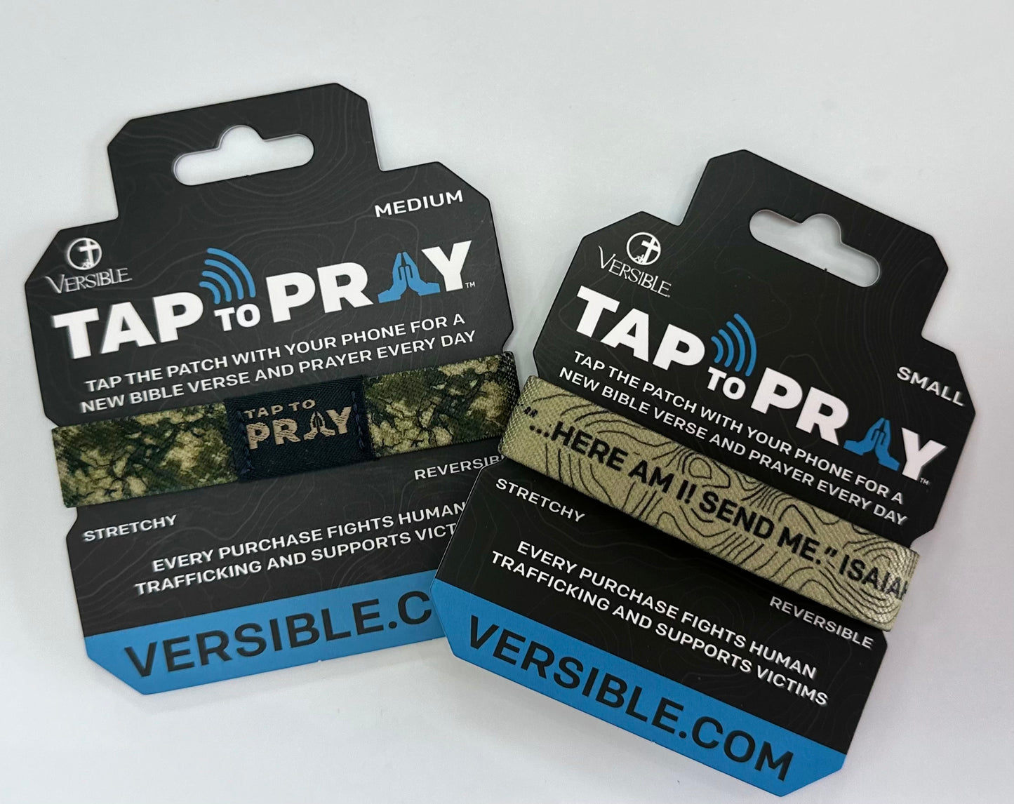 Tap to Pray Wristbands- Valor Camo & Isaiah 6:8