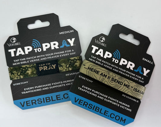 Tap to Pray Wristbands- Valor Camo & Isaiah 6:8