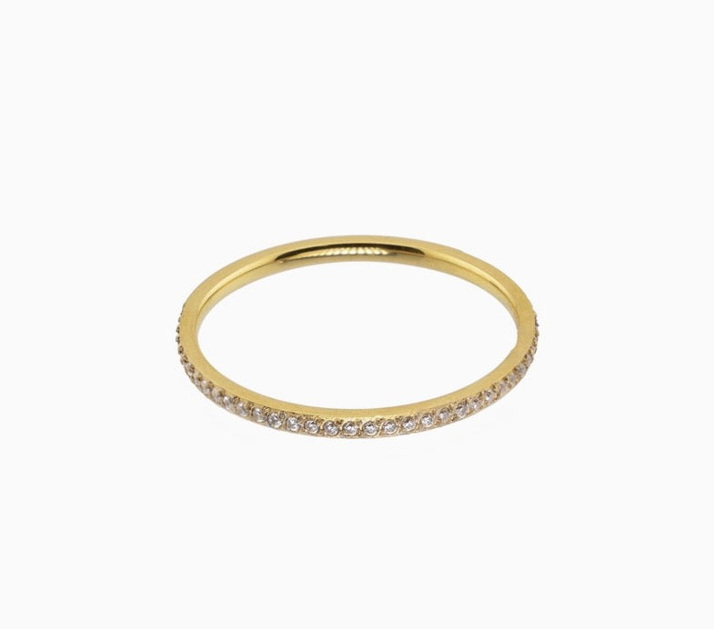 Gold Dainty Diamond Ring Band