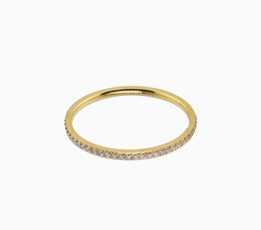 Gold Dainty Diamond Ring Band