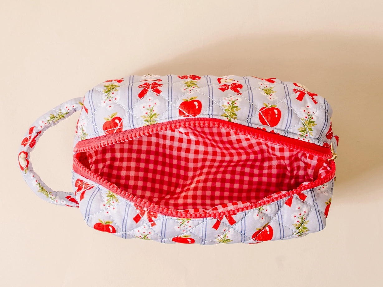 Essentials Quilted Cosmetic Pouch