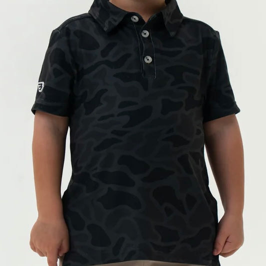 Black Camo Youth Polo