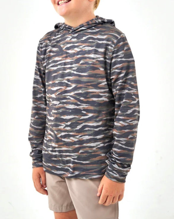 Tiger Stripe Wetland Camo Performance Youth Hoodie