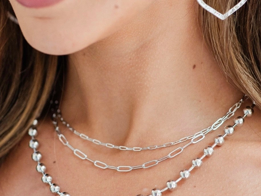 Double Layer Paperclip Necklace