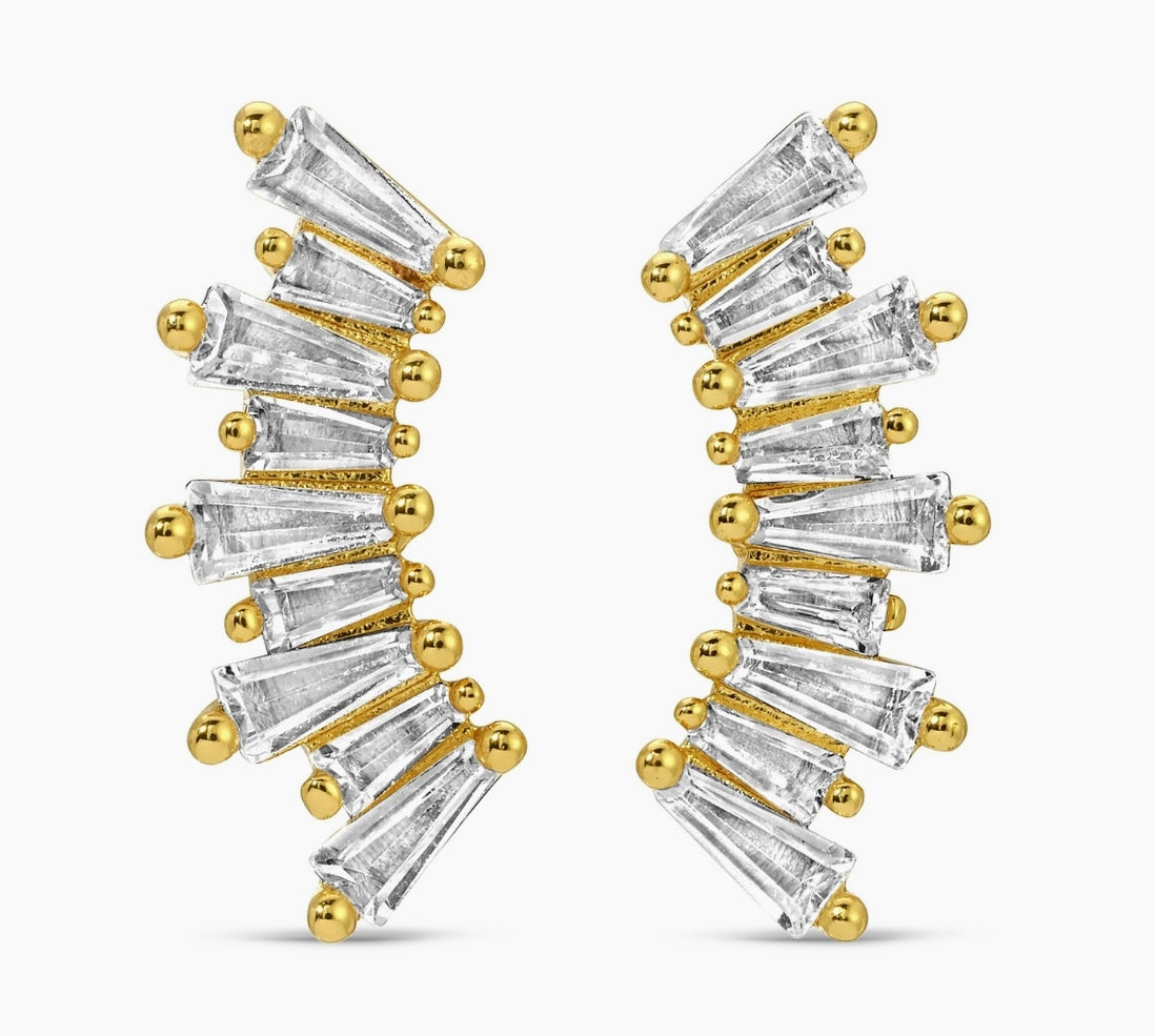 Curved Baguette Earrings
