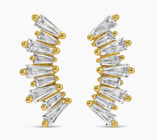 Curved Baguette Earrings