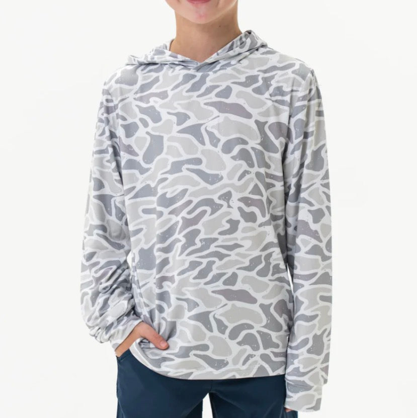 White Camo Performance Youth Hoodie