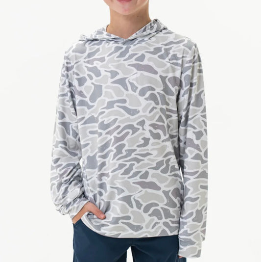 White Camo Performance Youth Hoodie