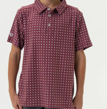 Texas Maroon & Grey Youth Polo