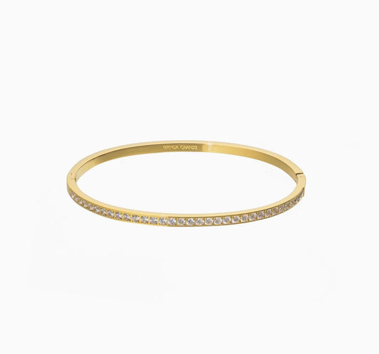 Gold Lined Diamond Bangle
