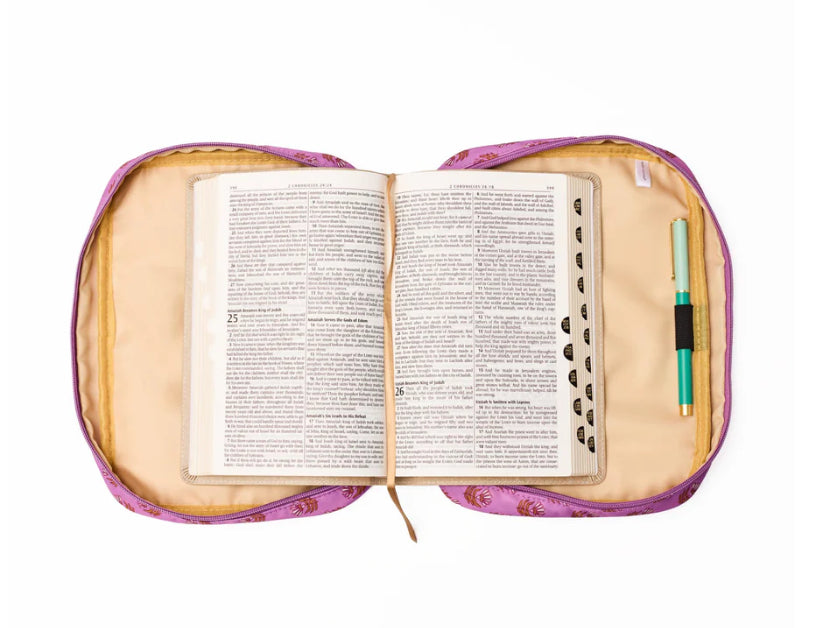 Bible Cover- Pink Floral Block