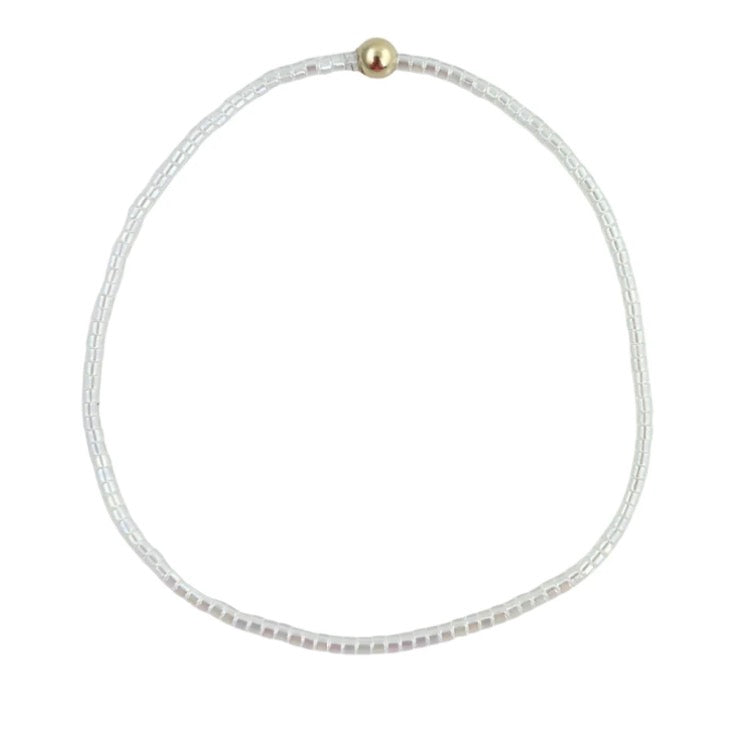 Bubbly White Miyuki Beaded Bracelet