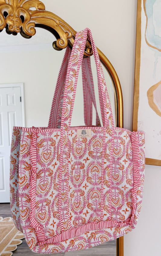 Pink Paradise Quilted Tote