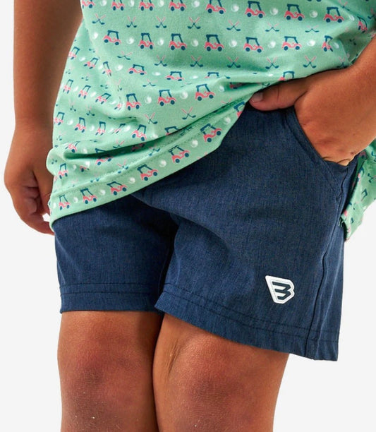 Heather Navy American Flag Liner Athletic Short