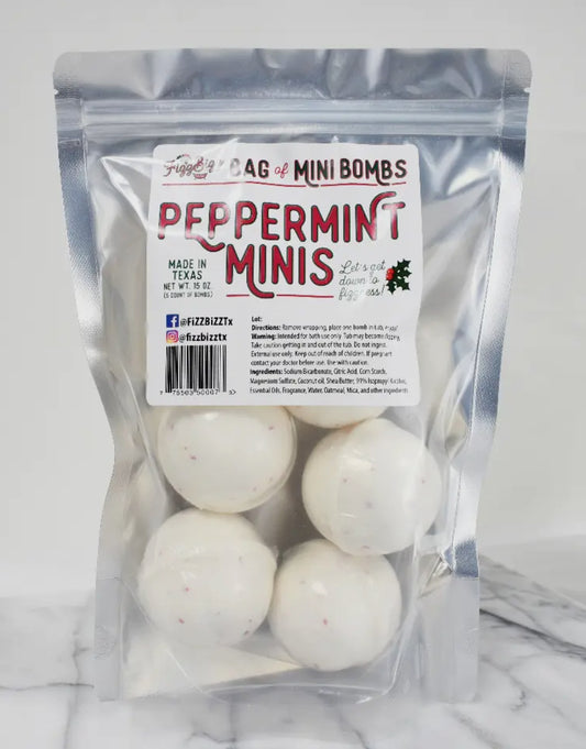 Fizz Bizz Peppermint Mini Bath Bombs